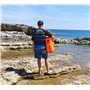 OPENWATER Bouée de natation gonflable XL - grande bouée de sécurité avec une poche pour les choses 28L orange