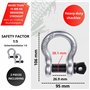 INTAKO Sangle de Remorquage 5M (7,5 Tonnes) avec Manilles - Norme en 1492-1 - Corde de Remorquage pour Voiture - Sangle de Tract