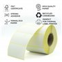 MDlabels Lot de 500 étiquettes thermiques blanches en rouleau 90 x 70 mm – Adhésif permanent, pour codes-barres, étiquettes adhé