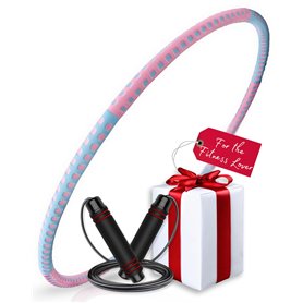 QUPPU Hula Hoop Fitness - Stable Cerceau de Fitness avec Corde à Sauter et Mousse de qualité - Minceur Hula Hoop pour Adultes -