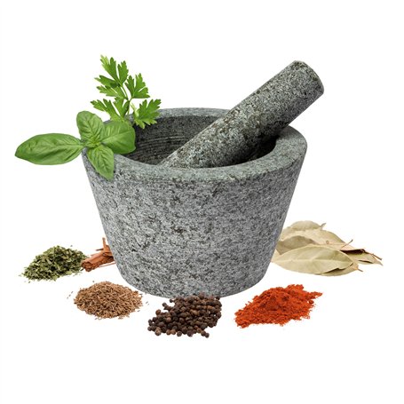 Browin 312013 Mortier et Pilon en Granit pour la Cuisine Ø 13 cm | Mortier Élégant et Simple pour le Meulage| Granit