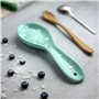 City to Cottage | Repose cuillère | bleu turquoise à pois blancs en céramique fait et peint à la main