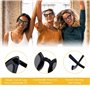 Lot de 8 paires de lunettes de soleil rétro en forme de cœur - Noires - En forme de cœur - Style hippie des années 90 - Avec pro