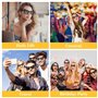 Lot de 8 paires de lunettes de soleil rétro en forme de cœur - Noires - En forme de cœur - Style hippie des années 90 - Avec pro