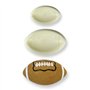 JEM 1102EP007 Lot de 2 Moule en Forme de Ballons de Rugby pour Décoration de Gâteaux, Plastique, Blanc, 6 x 2 x 3.5 cm 1102EP007