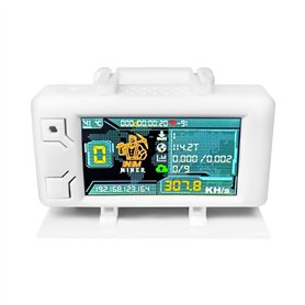 Knoruley Bitcon Nerd Miner BTC Crypto Solo Lottery 307KH/S ESP32 Vision Master T190 avec Coque Blanche Win BTC Connexion WiFi BL