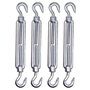 Marcopol Lot de 4 tendeurs de câble M8 réglables avec crochet et crochet - Tension de câble (4 pièces