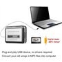 Delleu Protable Lecteur Cassette USB magnétophone à MP3 Compatible avec Ordinateurs Portables Ordinateur de Capture Audio Device