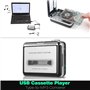 Delleu Protable Lecteur Cassette USB magnétophone à MP3 Compatible avec Ordinateurs Portables Ordinateur de Capture Audio Device