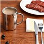 Lot de 2 tasses en acier inoxydable à double paroi de 400 ml avec poignées pour boissons chaudes et froides comme le lait/café/j