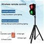 LXRHLIKG Feu D'avertissement pour Piétons, Feu Tricolore Rouge/Vert 100 mm avec Télécommande, Voyant Lumineux Réglable en Hauteu