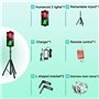 LXRHLIKG Feu D'avertissement pour Piétons, Feu Tricolore Rouge/Vert 100 mm avec Télécommande, Voyant Lumineux Réglable en Hauteu