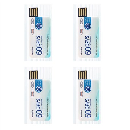 Lioggyet 4 x TempU05 Enregistreur de données de température 60 jours Analyseur de température jetable PDF USB