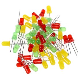 Janasiba Lot de 60 diodes électroluminescentes LED rondes de 5 mm de diamètre CC 3 V