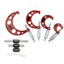 SAROAD Lot de 4 micromètres extérieurs en métal rouge 0-25 mm-50 mm-75 mm-100 mm gamme 0