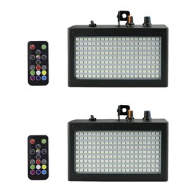 Abledance 2X Lampe Flash Stroboscopique À 180 LEDs Stroboscope de Contrôle Sonore À Distance Portable 35W RGB Vitesse RÉglable p