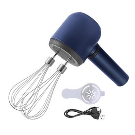 Kissmii Mélangeur à Main sans Fil Fouet Électrique à Double Bâton Mélangeur Électrique Portable Rechargeable par USB Batteur à Œ
