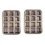 Kznifmk 2X 12 Tasses Carré Mini Pain Hamburger Muffin Moule à Cupcake pour Ménage Antiadhésif Plat de Cuisson Four Plateaux Pâti