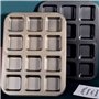 Kznifmk 2X 12 Tasses Carré Mini Pain Hamburger Muffin Moule à Cupcake pour Ménage Antiadhésif Plat de Cuisson Four Plateaux Pâti