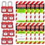 Kznifmk Étiquettes et de Verrouillage Étiquette de Sécurité Rouge Kit de Verrouillage D'Identification Facile Verrous de Verroui