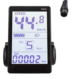 Asyduey M6H Electric Bike LCD Display Meter Dashboard 24V-60V Universal E Scooter LCD Panel Screen Accessoires pour Vélo Électri