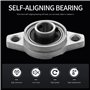 Sarngk KFL001 Lot de 4 paliers à roulement auto-alignant 12 mm avec palier à bride en alliage de zinc Boîtier de roulement rhomb