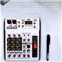 Tuesoa Mélangeur Audio Numérique Professionnel à 4 Canaux pour Console de Mixage Sonore Stéréo, pour DJ, Enregistrement Karaoké,