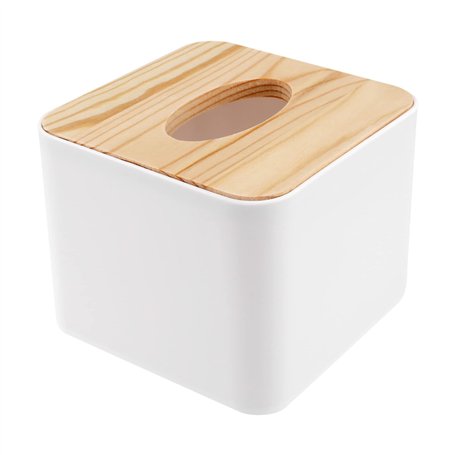 Asyduey BoîTe à Mouchoirs CarréE BoîTe à Mouchoirs avec Couvercle en Bois Mini BoîTe à Mouchoirs en Bois Amovible