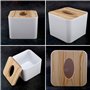 Asyduey BoîTe à Mouchoirs CarréE BoîTe à Mouchoirs avec Couvercle en Bois Mini BoîTe à Mouchoirs en Bois Amovible