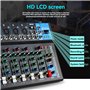 Vjsujehgy Mélangeur Audio Professionnel 7 Canaux avec Lecteur MP3 USB, Console de Mixage pour Enregistrement Sonore sur PC, Pris