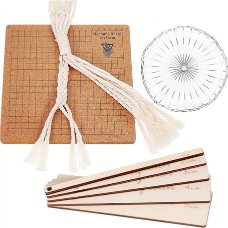 Feriany Kit de macramé à faire soi-même avec planche en macramé et épingles - Outil de macramé - Accessoires pour macramé