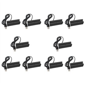 Kznifmk 10X MSR90 USB Lecteur de Carte à Bande MagnéTique Lecteur de Carte Bande 3 Pistes Mini Swiper pour USB PC
