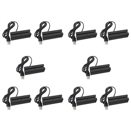 Kznifmk 10X MSR90 USB Lecteur de Carte à Bande MagnéTique Lecteur de Carte Bande 3 Pistes Mini Swiper pour USB PC