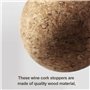 Vocdikficy Boule de Liège pour Vin, Bouchon en Bois pour Carafe à Vin, Remplacement de Bouteille, Accessoires pour Bouchons de V