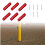 Roxvue 6 Pièces de Lignes de -Ball de Plage, Équipement Portable de Marquage de Lignes Rouges, Marqueur de Terrain pour L'Entraî