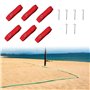 Roxvue 6 Pièces de Lignes de -Ball de Plage, Équipement Portable de Marquage de Lignes Rouges, Marqueur de Terrain pour L'Entraî