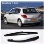 Goufride Balais + Bras Essuie Glace Lame Noir pour Lunette Arriere de Voiture 307 SW/Estate de 2000 Une 2008