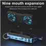 Station D'Accueil de Type-C 10 en 1 pour Steam DeckROG Ally/Switch M.2 PCie Nvme Hard Disk Box, HUB USB C 4K60HZ Double Ventilat