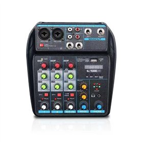 Vocdikficy Console de Mixage Audio USB Professionnelle 4 Voies avec Bluetooth