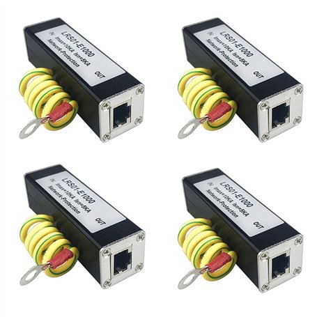 Eoslcusmvl 4X Protecteur RéSeau POE 1000M POE 1000M Monitor Camera Parasurtenseur RJ45 Gigabit Ethernet Protection Device Arrest