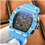 Janasiba Montre de luxe pour homme de style mécanique, étanche, 6, trotteuse, montre à quartz en forme de tonneau de vin 6, Roug