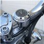 Fozriybefy 2 PièCes Moto Quartz Horloge et ThermomèTre 7/8 Pouces éTanche VéLo Guidon Montre en Aluminium Accessoires Universels