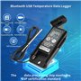 Ptdfjspt TempU06-100°C Enregistreur de Données Basse Température Numérique 32000 Points Bluetooth USB Enregistreur de Températur