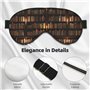 BREAUX Masque pour les yeux double face avec imprimé de livres de bibliothèque, masque occultant pour les yeux toute la nuit pou