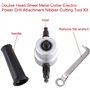 Grignoteuse de perceuse électrique, Coupe-tôle à Double tête, Fixation de perceuse électrique, kit d'outils de Coupe de grignote