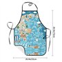 Luckily&Day Tablier de cuisine fantaisie avec poches pour femme - Motif carte de la Grèce - Blanc - Taille unique, Blanc, taille