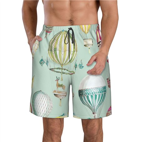 Luckily&Day Short de plage pour homme imprimé ballon dessin animé | Short de bain amusant | Short de bain fantaisie | Short de s