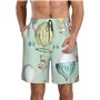 Luckily&Day Short de plage pour homme imprimé ballon dessin animé | Short de bain amusant | Short de bain fantaisie | Short de s