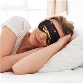 MyPiky Book Room Masque de sommeil doux pour les yeux pour homme et femme Motif bibliothèque mystérieuse Noir