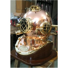 Casque en cuivre et en Laiton avec Base de plongée célèbre V Plongeur Mark V MkV Ancien Casque de plongée Plongeur Ancien